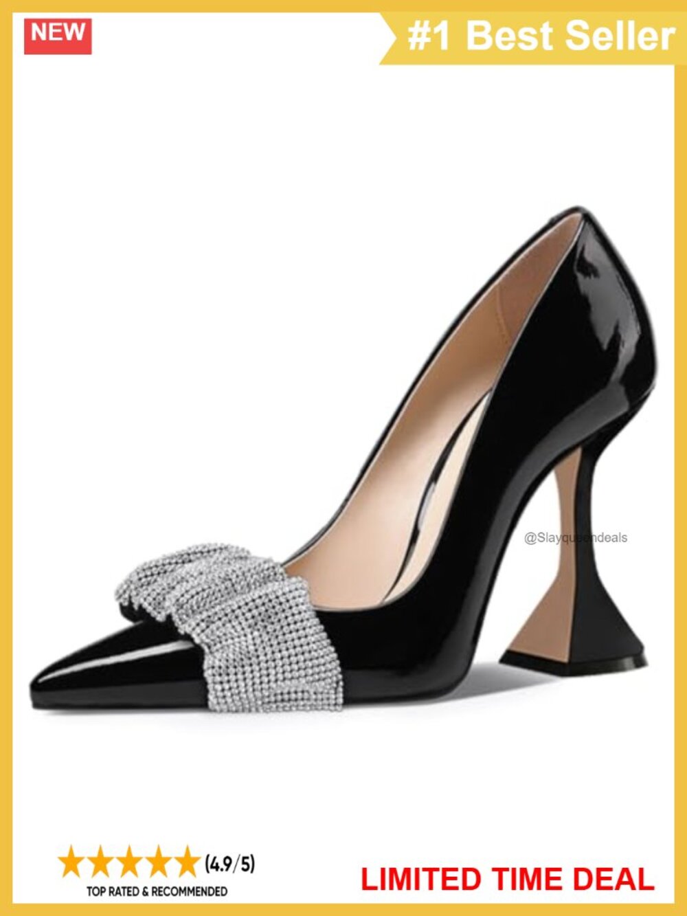 Vegan Leather Pointed Toe Slip On Kitten Heel Pumps Party Prom Dress Shoes